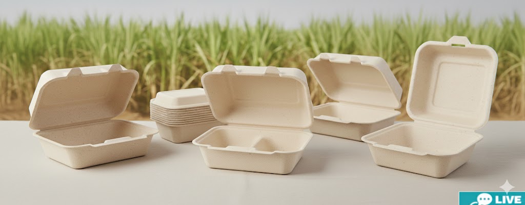 Sustainable Bagasse Takeout Boxes